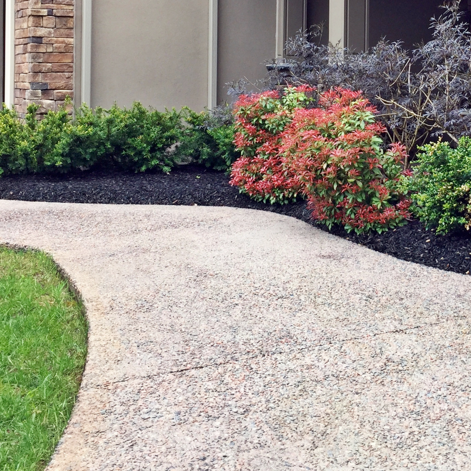 poured concrete path to the front door