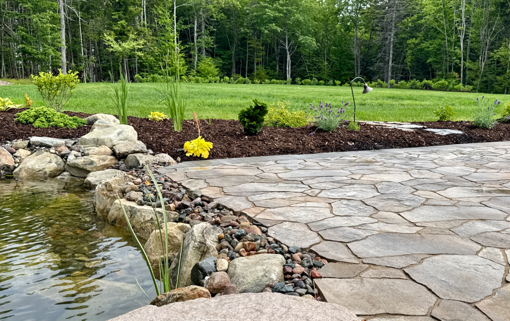 garden and a stonework path